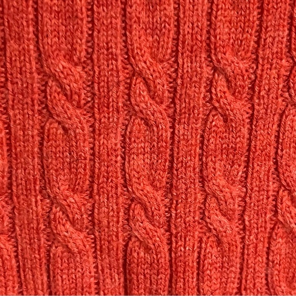 Casual Corner 100% Extra Fine Merino Wool Orange Cable Knit Sweater Size Small - Picture 3 of 10